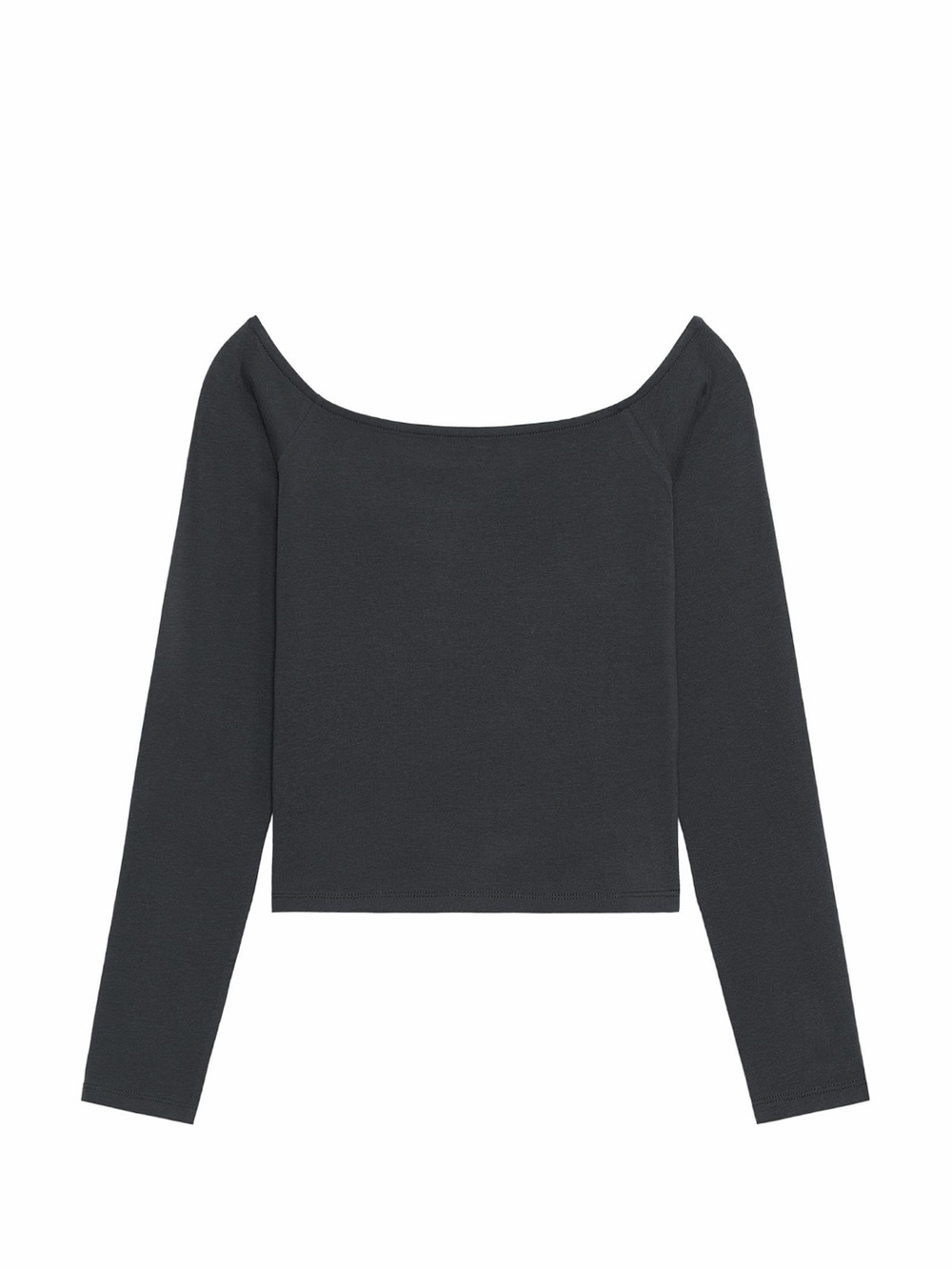 Zara Gray Boat Neck Long Sleeve Top Size M